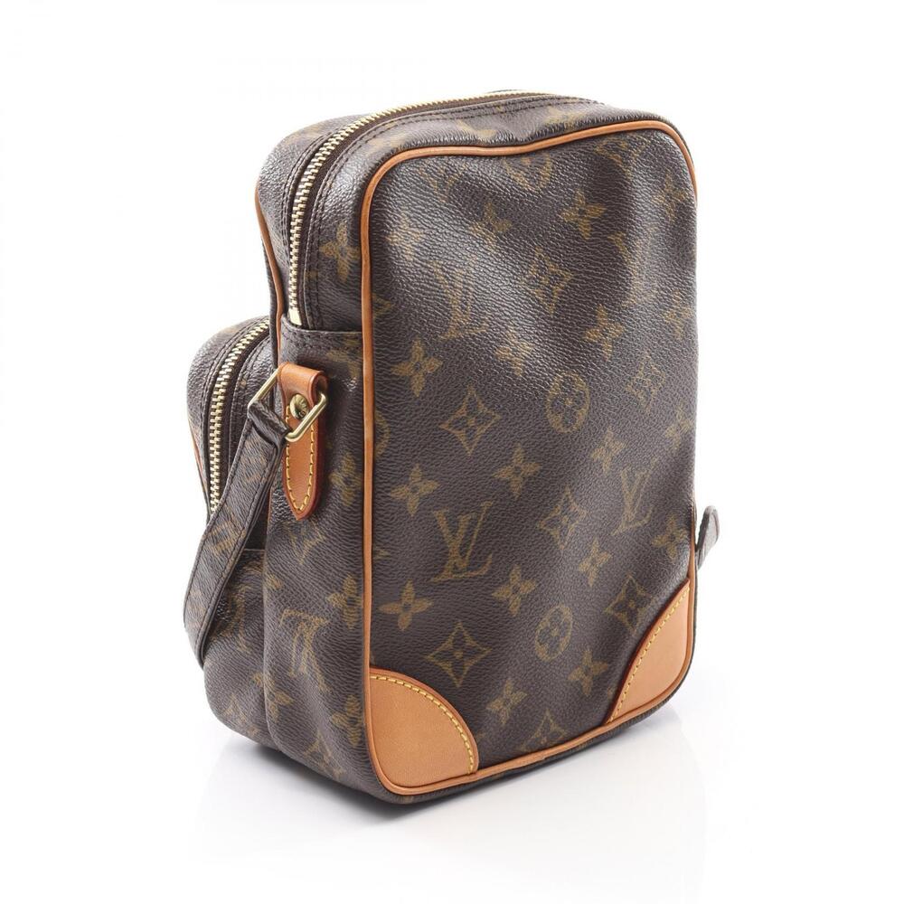 Louis Vuitton Leather Canvas Shoulder Bag Amazon Monogram Brown